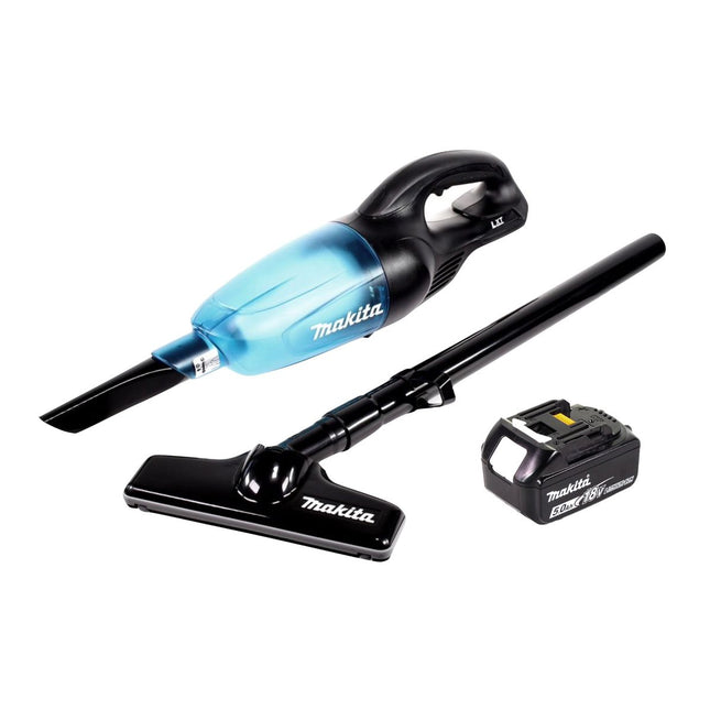 Makita DCL 180 T1 B cordless hoover 18 V black + 1x rechargeable battery 5.0 Ah - without charger