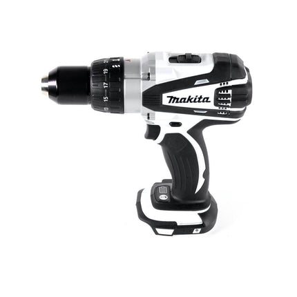 Makita DDF 458 T1J W Taladro atornillador inalámbrico 18 V 91 Nm blanco + 1x batería 5,0 Ah + Makpac - sin cargador