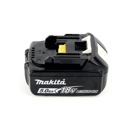 Makita DDF 458 T1J W Taladro atornillador inalámbrico 18 V 91 Nm blanco + 1x batería 5,0 Ah + Makpac - sin cargador