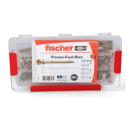 Fischer Power-Fast Box Set - 2x 245 pz. 3,5 - 5 mm ( 2x 667005 ) - Testa svasata con doppio filetto Torx elettrozincato