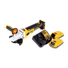 Amoladora angular a batería DeWalt DCG 405 FD2 18 V 125 mm sin escobillas + 2x baterías 2,0 Ah + cargador