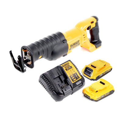 Sierra de sable sin cable Dewalt DCS 380 D2 Sierra de sable 18 V + 2x batería recargable 2,0 Ah + cargador