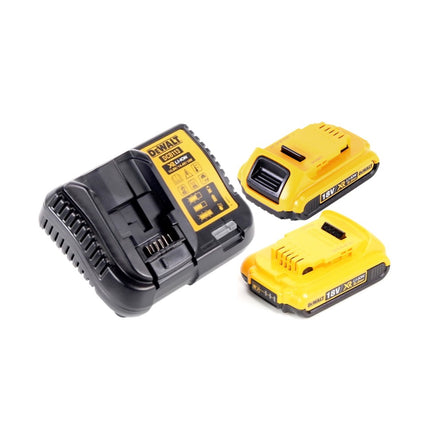 Fresadora de paneles de yeso a batería DeWalt DCS 551 D2 18 V + 2x baterías 2,0 Ah + cargador