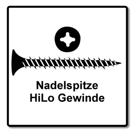 SPAX GIX-C tornillos para paneles de yeso 3,9 x 45 mm 2000 piezas (2x 1791170390456) cabeza de fresado afilada con rosca completa ranura cruzada fosfatada punta de aguja H2