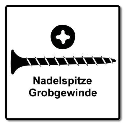 Tornillos para paneles de yeso SPAX GIX-B 3,9 x 45 mm 2000 piezas (2x 1891170390456) rosca completa cabeza de trompeta punta de aguja ranura en cruz H2