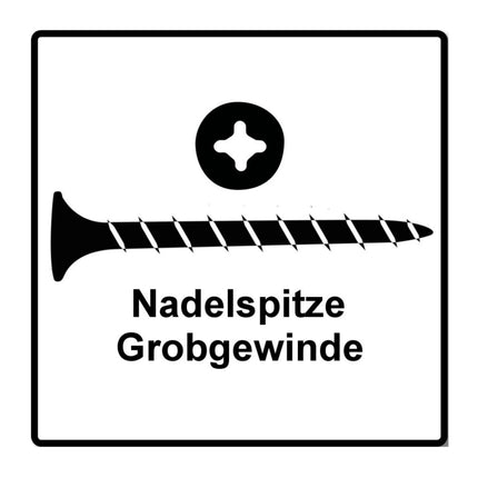 Vis pour cloisons sèches SPAX GIX-B 3,9 x 25 mm 2000 pièces (2x 1891170390256) tête trompette à filetage complet pointe aiguille fente cruciforme H2