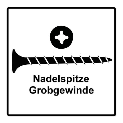Vis pour cloisons sèches SPAX GIX-B 3,9 x 25 mm 5000 pièces (5x 1891170390256) tête trompette à filetage complet pointe aiguille fente cruciforme H2