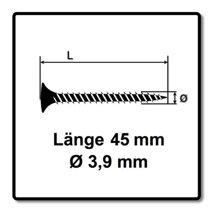 SPAX GIX-A 3,9 x 45 mm Vis pour cloisons sèches - 2000 pièces (2x 1091170390456)