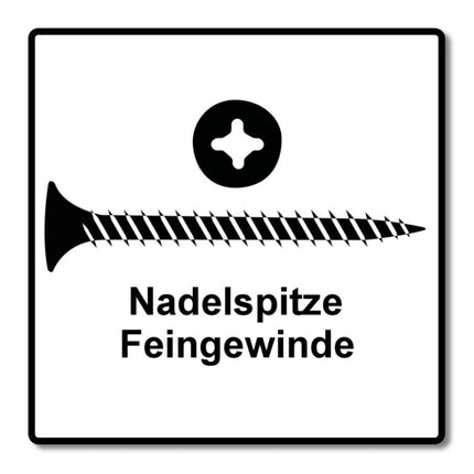 SPAX GIX-A vis pour cloisons sèches 3,9 x 45 mm 5000 pièces (5x 1091170390456) tête trompette à filetage complet fente cruciforme H2 pointe d'aiguille phosphatée