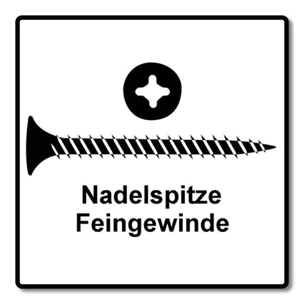 SPAX GIX-A vis pour cloisons sèches 3,9 x 35 mm 2000 pièces (2x 1091170390356) filetage fin tête trompette à filetage complet fente cruciforme H2 pointe d'aiguille phosphatée