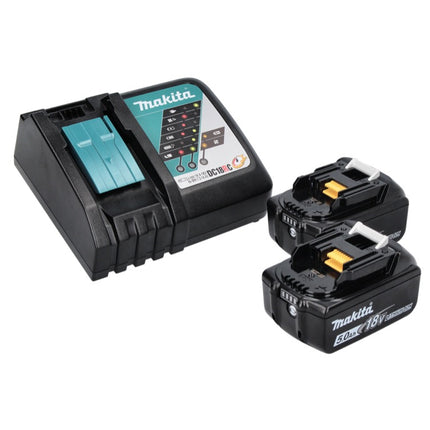 Makita DLX 2176 TJ Kombo Kit 18 V con Trapano DHP 481 115 Nm Brushless + Avvitatore DTD 152 165 Nm + 2x Batterie 5,0 Ah + Caricabatterie + Valigetta Makpac