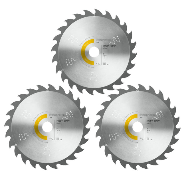 Festool Panther lame de scie circulaire set 3x PW24 254 x 2,4 x 30 mm ( 3x 575974 ) pour TKS 80 scie circulaire de table