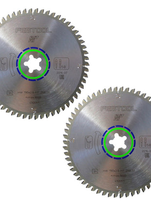 Festool special circular saw blade set TF58 2x 190 x 2.6 mm 190 mm ( 2x 492051 ) 58 teeth