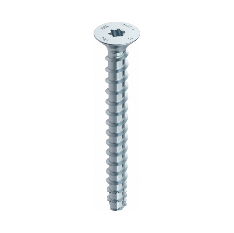 HECO MULTI MONTI plus F vis d'ancrage 6,0 x 140 mm 200 pièces (4x 48507) vis à béton, tête fraisée, entraînement en T, galvanisée bleue, A2K