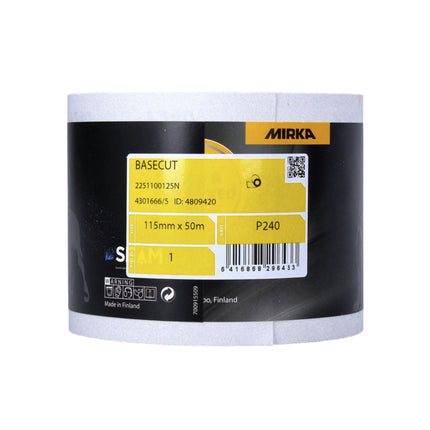 Mirka BASECUT Rotolo di carta abrasiva universale 115 mm x 50 m / P240 / 4 pz. - ( 4x 2251100125N )