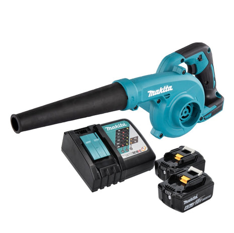 Soplador de hojas a batería Makita DUB 185 RG 18 V + 2x baterías 6,0 Ah + cargador