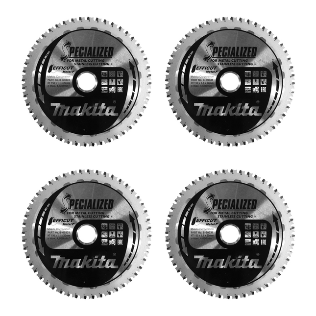 Makita MCCS15048E Hoja de sierra SPECIALIZED EFFICUT 150 x 20 x 1,1 mm 4 pzs. ( 4x B-69331 ) 48 dientes para metal