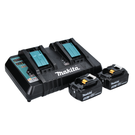 Makita DLM 382 PT2 Tondeuse à gazon sans fil 36 V ( 2x 18 V ) 38 cm 40 l + 2x batterie 5,0 Ah + double chargeur + lame de coupe