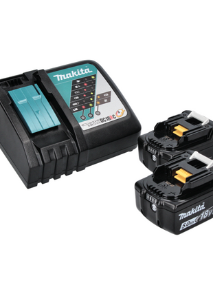 Makita DUB 186 RT soffiatore a batteria soffiatore di foglie 18 V + 2x batteria ricaricabile 5,0 Ah + caricabatterie