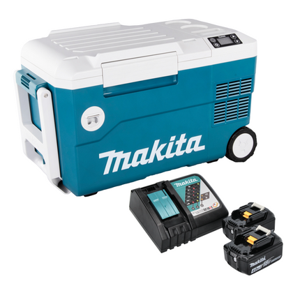 Makita DCW 180 RM 36 V ( 2x 18 V ) 20 L nevera y calentador + 2x 4.0 Ah batería + cargador