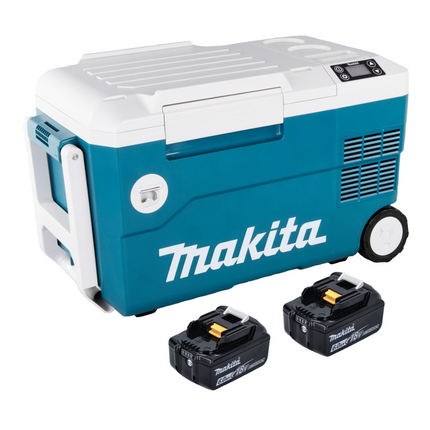 Makita DCW 180 G Akku Kühl und Wärme Box 36 V ( 2x 18 V ) 20 L + 2x Akku 6,0 Ah - ohne Ladegerät