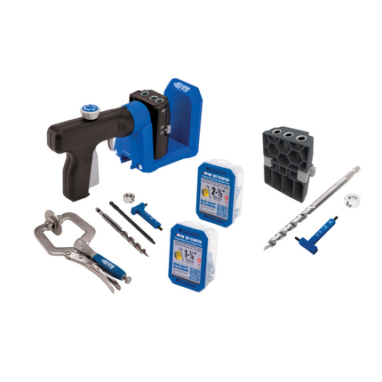 KREG Pocket Hole Jig 520 PRO Drilling jig + Micro drilling jig + Step drill + Bit + Screw + Clamp