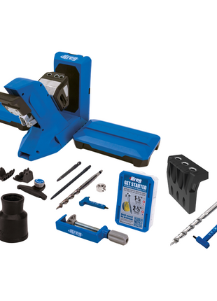 KREG Pocket Hole Jig 720 PRO Taschenloch Bohrschablone + Basis Station + Micro Bohrschablone + Stufenbohrer + Bit + Schrauben