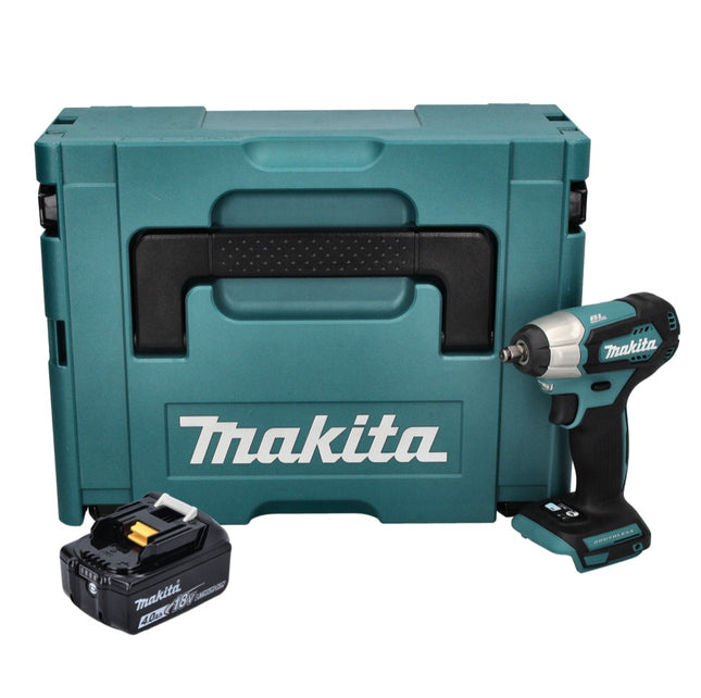 Atornillador de impacto a batería Makita DTW 180 M1J 18 V 180 Nm 3/8" sin escobillas + 1 batería de 4,0 Ah + Makpac - sin cargador