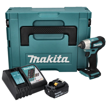 Atornillador de impacto a batería Makita DTW 180 RM1J 18 V 180 Nm 3/8" sin escobillas + 1 batería de 4,0 Ah + cargador + Makpac