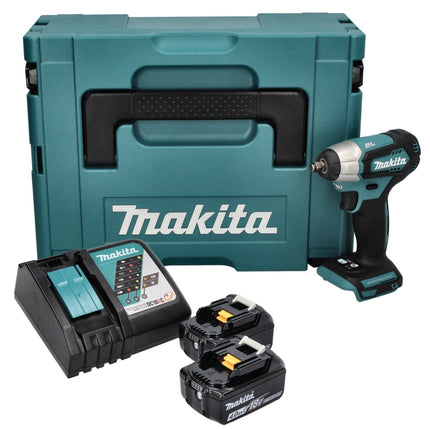 Atornillador de impacto a batería Makita DTW 180 RMJ 18 V 180 Nm 3/8" sin escobillas + 2 baterías de 4,0 Ah + cargador + Makpac