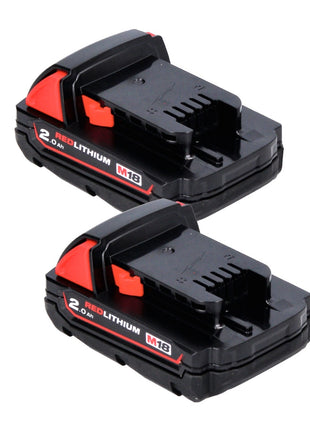 Milwaukee M18 B2 Batteries Set 2x 2,0Ah / 2000mAh - 18V RED Li-Ion (2x 4932430062)