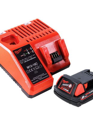 Milwaukee M18 B2 Batterie 18 V 1x 2,0 Ah (1x 4932430062) + Chargeur M12-18C 12-18 V (4932352959)