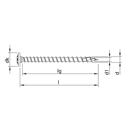 HECO TOPIX plus tornillos profesionales para construcción en madera 6,0 x 70 mm 100 piezas (61080) tornillo para madera totalmente roscado, cabeza con arandela, accionamiento en T, galvanizado azul, A3K