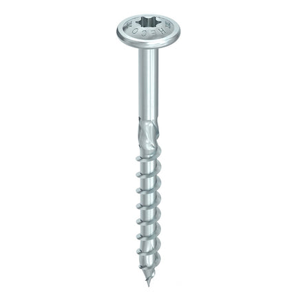 HECO TOPIX plus tornillos profesionales para construcción en madera 8,0 x 160 mm 200 piezas (4x 61294) tornillo para madera de rosca parcial, cabeza con arandela, accionamiento en T, galvanizado azul, A3K