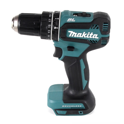 Taladro percutor inalámbrico Makita DHP 485 Z 18 V 50 Nm sin escobillas + juego de llaves de vaso de 26 piezas - sin batería, sin cargador