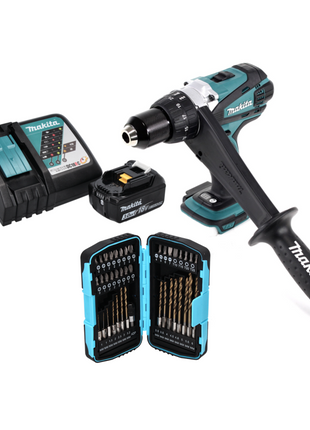 Makita DDF 458 RF1 Perceuse-visseuse sans fil 18 V 91 Nm + 1x Batterie 3,0 Ah + Chargeur + Jeu d'embouts - 40 pièces