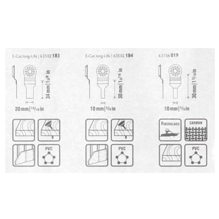 FEIN Combo Starlock Mini Cut 3 tlg. ( 35222967090 ) E-Cut Long Life Sägeblatter & HM Feile - Toolbrothers