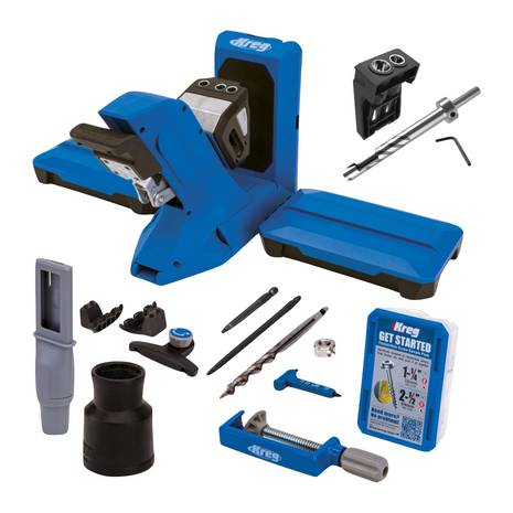 KREG Pocket-Hole Jig 720 PRO Drilling jig + Base station + Step drill + Drill + Screw (KPHJ720PRO)