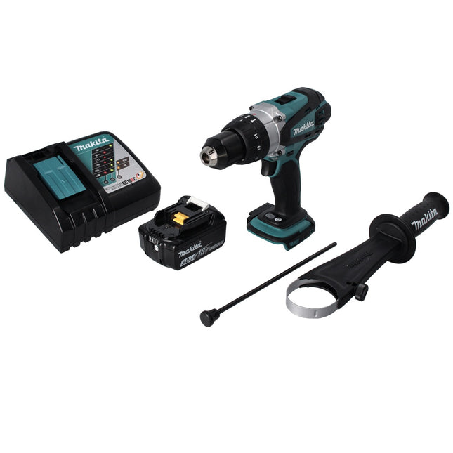 Taladro de percusión sin cable Makita DHP 458 RM1 18 V 91 Nm + 1x batería recargable 4,0 Ah + cargador