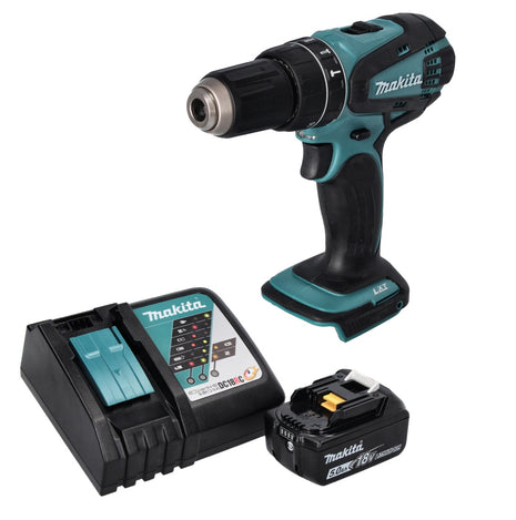 Taladro percutor inalámbrico Makita DHP 456 RT1 18 V 50 Nm + 1x batería 5,0 Ah + cargador