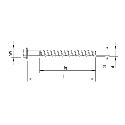 HECO MULTI MONTI plus SS anclaje de tornillo 12,0 x 120 mm 25 piezas (48413) tornillo para hormigón, cabeza hexagonal, galvanizado azul, A2K