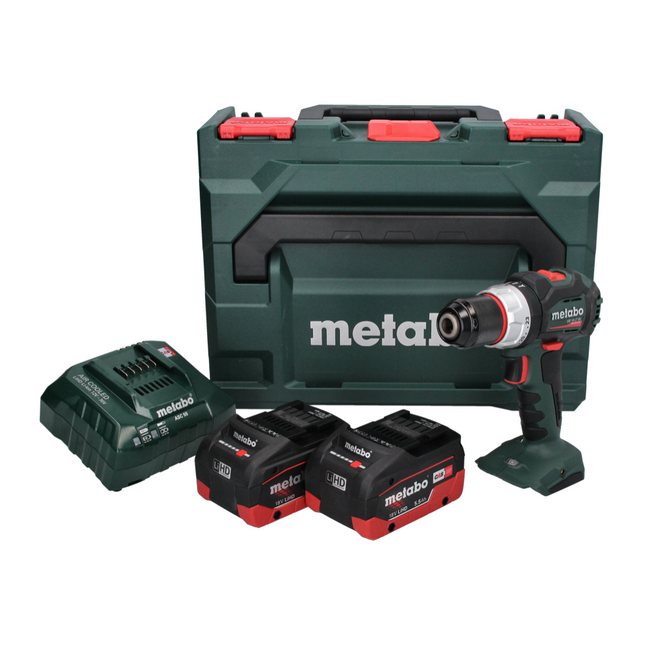 Taladro percutor a batería Metabo SB 18 LT BL 18 V 75 Nm sin escobillas + 2 baterías 5,5 Ah + cargador + metaBOX