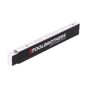 Stabila Toolbrothers Gliedermaßstab Zollstock Meterstab mit Winkelmesser 2m Genauigkeitsklasse III mit PEFC Siegel schwarz weiß