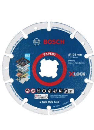 Bosch X-LOCK Diamant Metallscheiben Trennscheibe 125 x 22,23 mm ( 2608900533 ) Expert 1 Stk. für X-LOCK Winkelschleifer - Toolbrothers