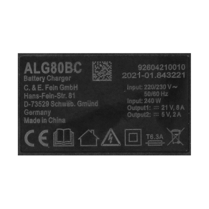 FEIN Highpower Batteries 18 V - 2 pièces 5.2 Ah + Chargeur ALG 80 BC ( 92604325010 )