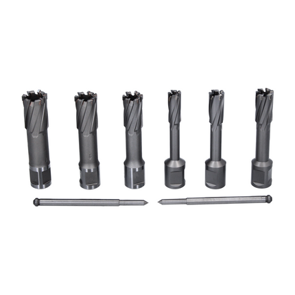 FEIN Best of broca hueca HM Ultra 50, juego de accesorios 8 piezas (63127276020) 3/4" Weldon 12 - 22 mm