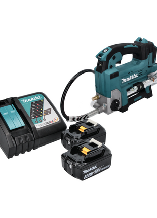 Makita DGP 180 RM cordless grease gun 18 V 690 bar + 2x rechargeable battery 4.0 Ah + charger