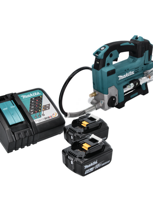 Makita DGP 180 RT cordless grease gun 18 V 690 bar + 2x rechargeable battery 5.0 Ah + charger