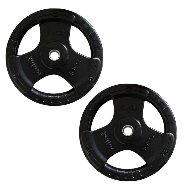 Jeu de plaques de poids 2x poids d'haltères poids à disque en acier 10 kg 2 pièces diamètre de trou de 30 mm caoutchouté