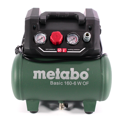 Compresor Metabo Basic 160-6 W OF 900 W 8 bar (601501000) + set de accesorios 4 piezas